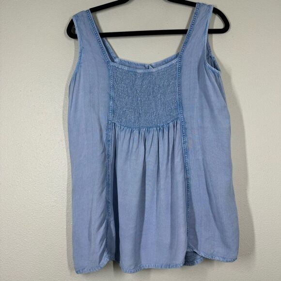 Metropolitan Tank Top Sleeveless Blue Embroidered Rayon Fairy Womens Size Medium - Picture 7 of 8